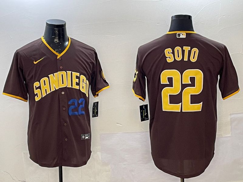 Men San Diego Padres #22 Soto Brown Game 2025 Nike MLB Jersey style 3->san diego padres->MLB Jersey